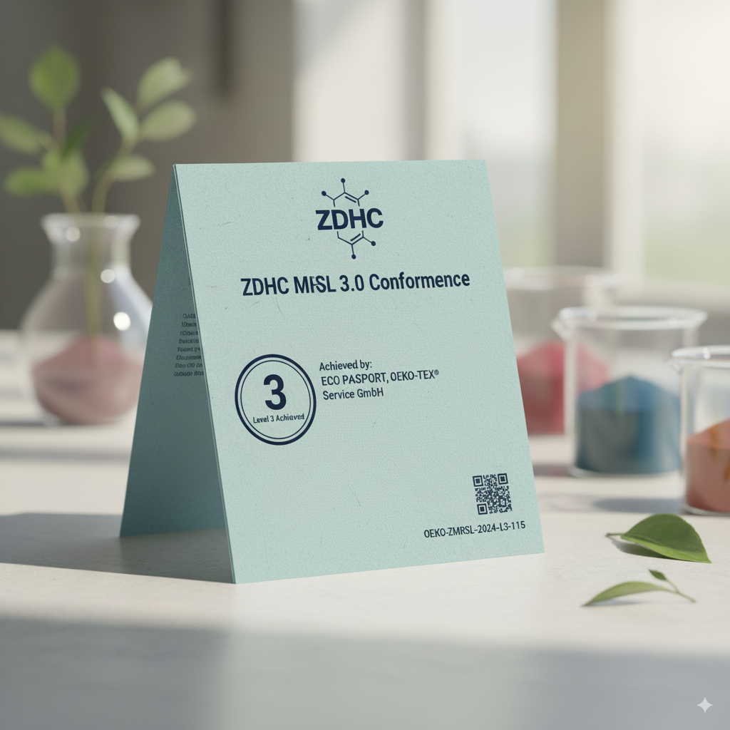 ZDHC MRSL 3.0 Conformance Level 3 is achieved by ECO PASSPORT, OEKO-TEX® Service GmbH.